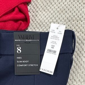White House Black Market Red and Blue Slim Boot Pants